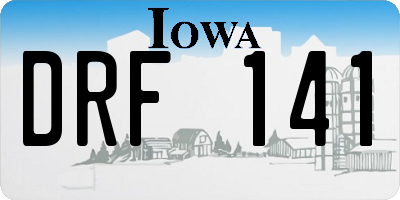 IA license plate DRF141