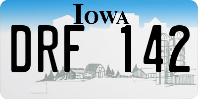 IA license plate DRF142