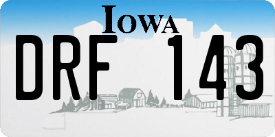 IA license plate DRF143
