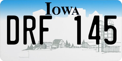 IA license plate DRF145