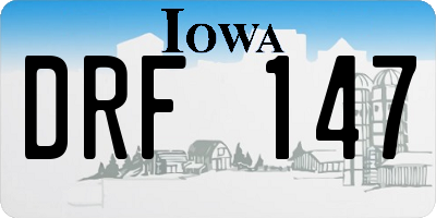 IA license plate DRF147