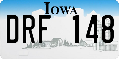 IA license plate DRF148
