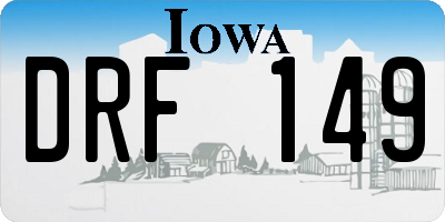 IA license plate DRF149