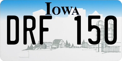 IA license plate DRF150
