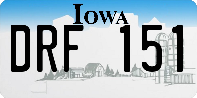 IA license plate DRF151