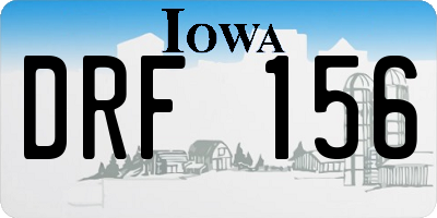 IA license plate DRF156