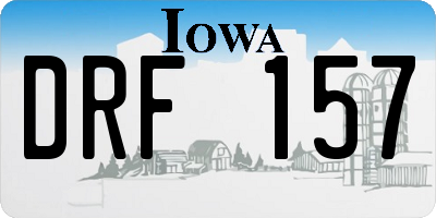 IA license plate DRF157