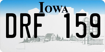 IA license plate DRF159