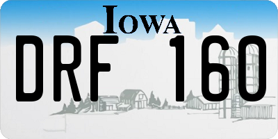 IA license plate DRF160