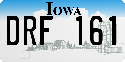 IA license plate DRF161