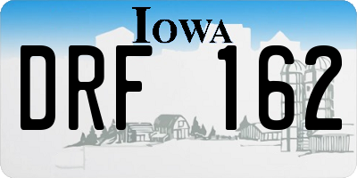 IA license plate DRF162