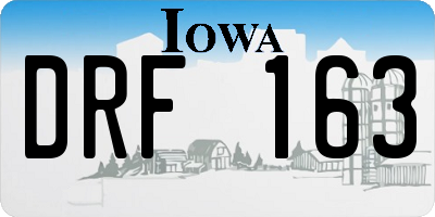 IA license plate DRF163