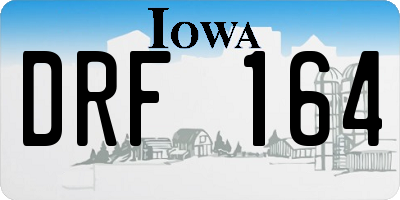IA license plate DRF164