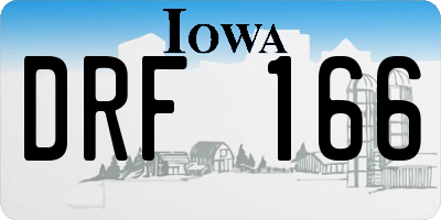IA license plate DRF166