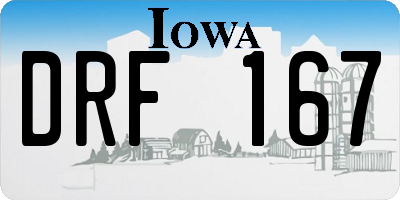 IA license plate DRF167