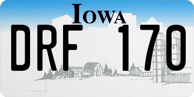 IA license plate DRF170