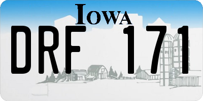IA license plate DRF171