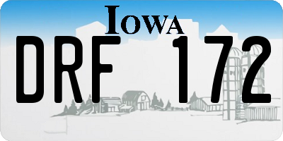 IA license plate DRF172