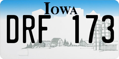 IA license plate DRF173