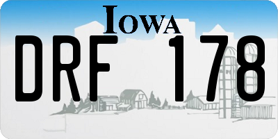 IA license plate DRF178