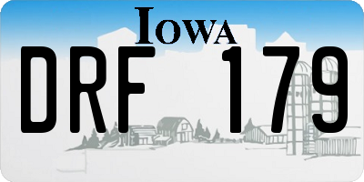 IA license plate DRF179