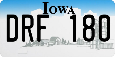 IA license plate DRF180