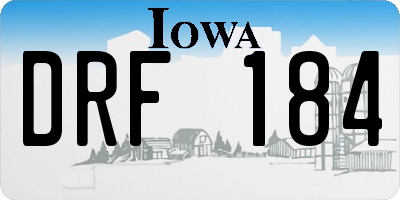 IA license plate DRF184