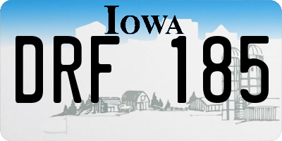 IA license plate DRF185