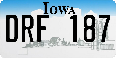 IA license plate DRF187