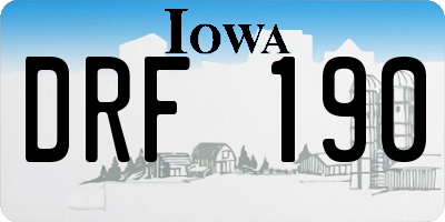 IA license plate DRF190