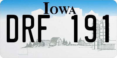 IA license plate DRF191