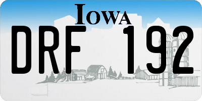 IA license plate DRF192