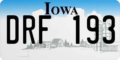 IA license plate DRF193
