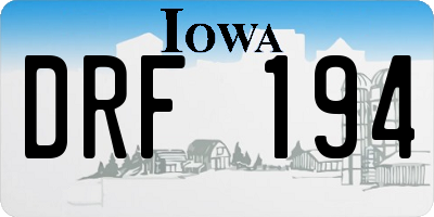 IA license plate DRF194