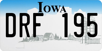 IA license plate DRF195