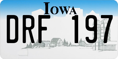 IA license plate DRF197