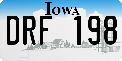 IA license plate DRF198