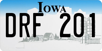 IA license plate DRF201