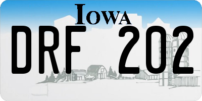 IA license plate DRF202