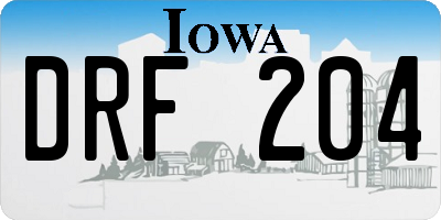 IA license plate DRF204