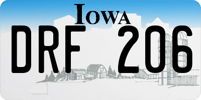 IA license plate DRF206