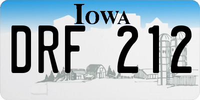 IA license plate DRF212