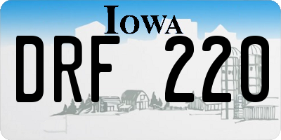 IA license plate DRF220