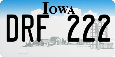 IA license plate DRF222