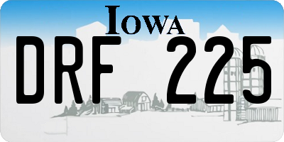 IA license plate DRF225