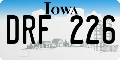 IA license plate DRF226