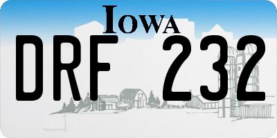 IA license plate DRF232