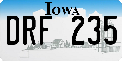 IA license plate DRF235