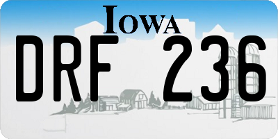 IA license plate DRF236