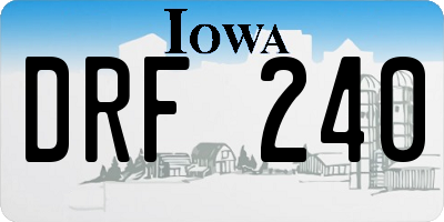 IA license plate DRF240